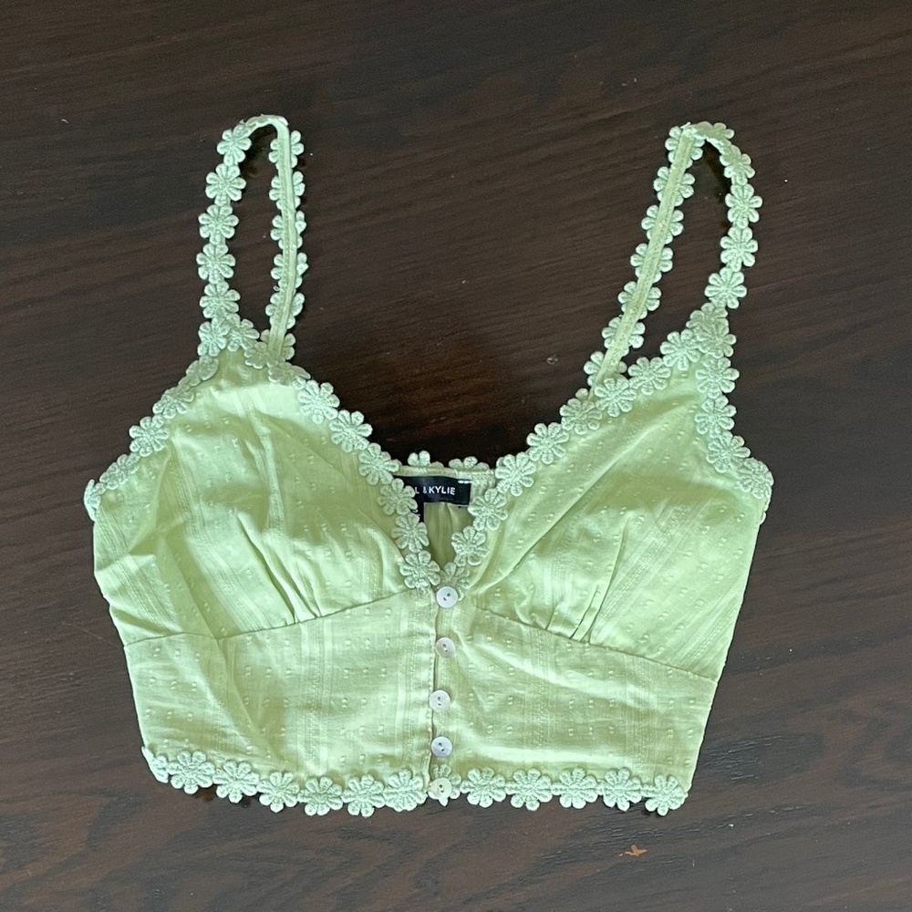 Cropped Green Corseted Tank